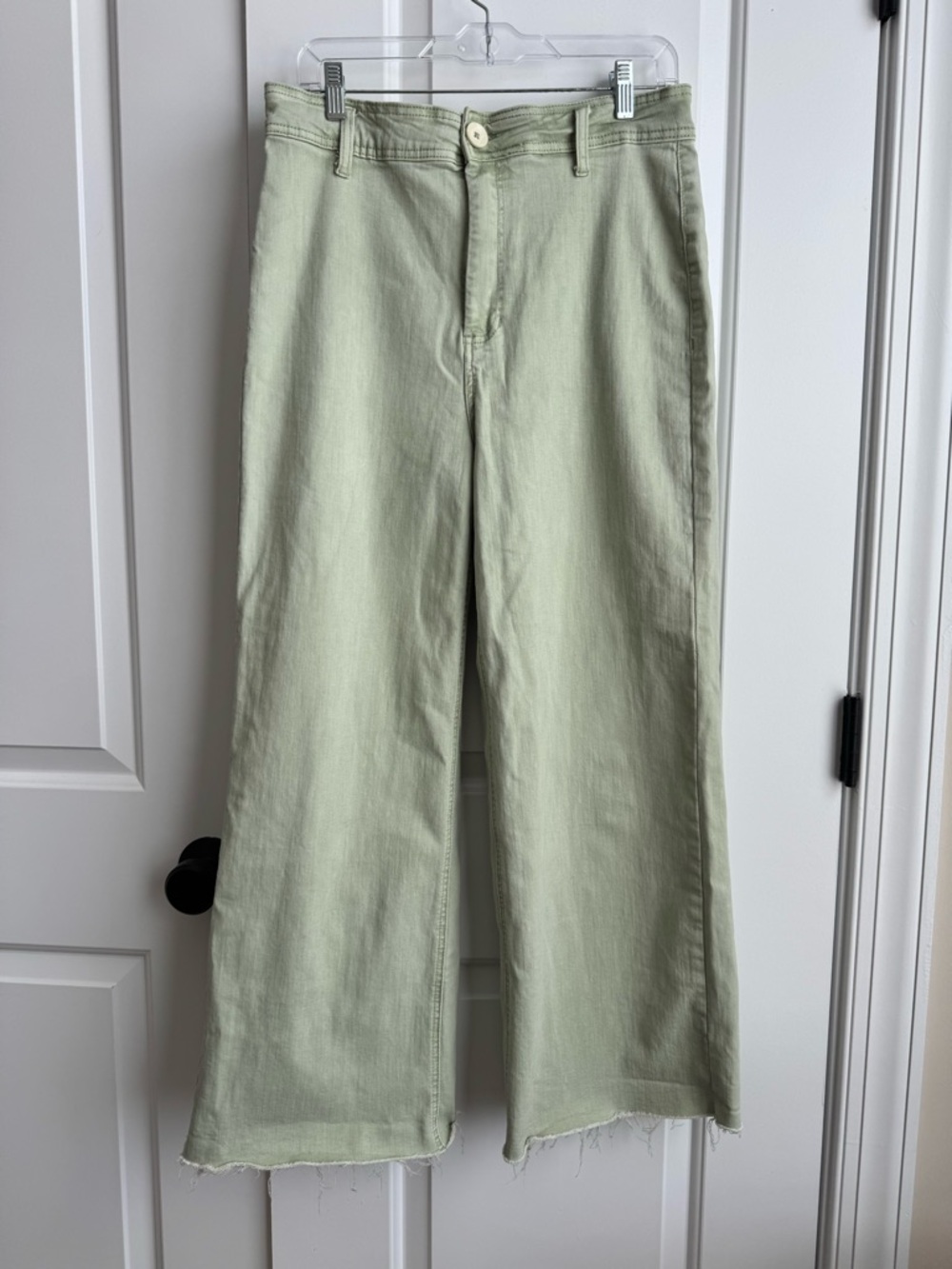 OAT New York Sage Green High Rise Wide Leg Crop